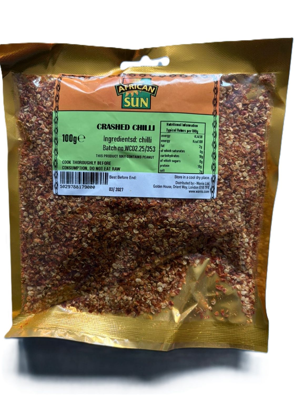 AS crushed chilli pepper100g